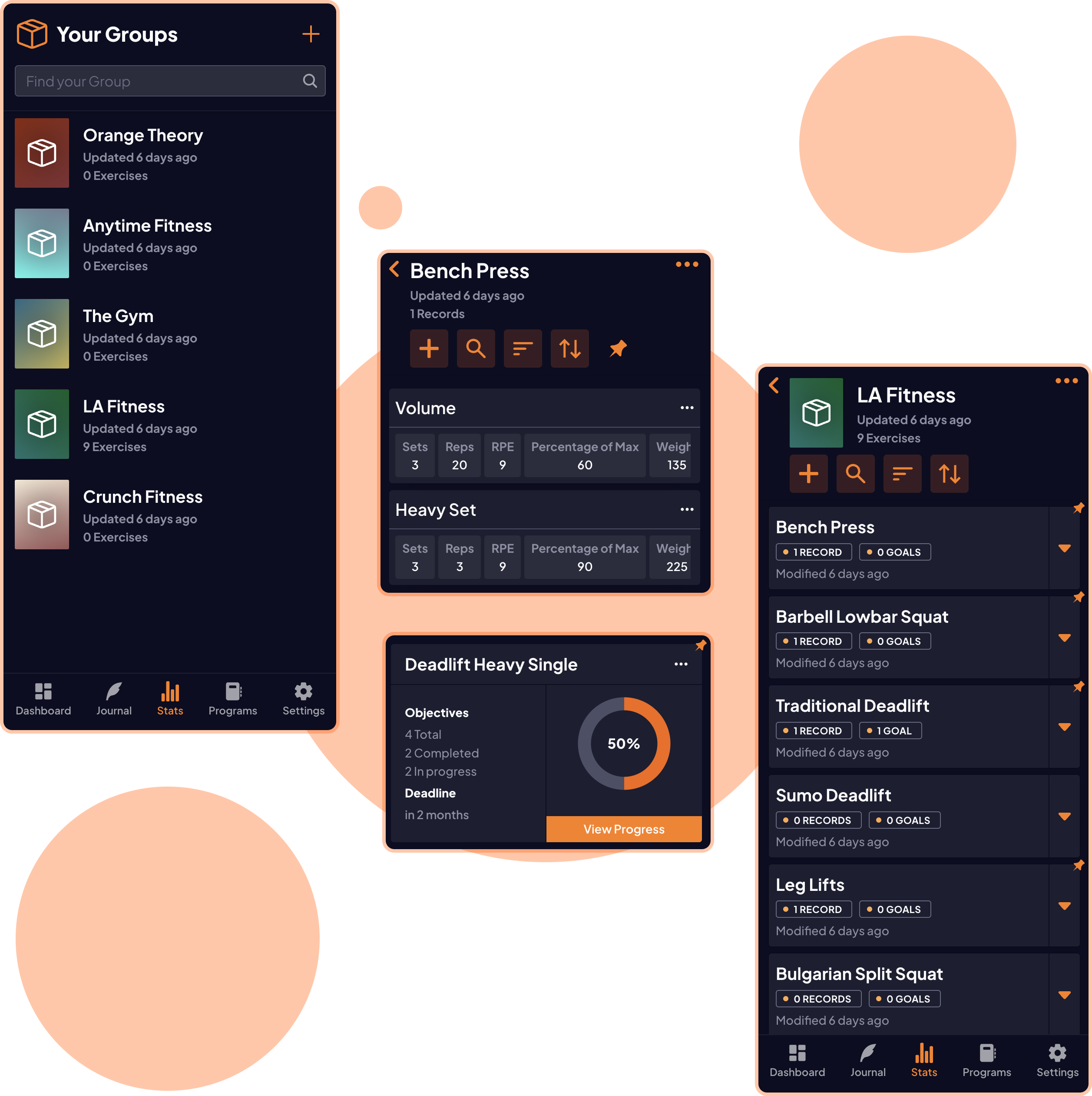 GymJot stat tracking graphic